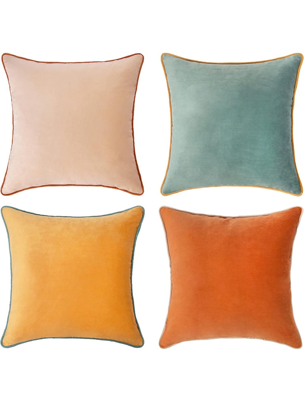 Decorative Throw Pillow Covers Cushion Cases, Set of 4 Soft Velvet 1065/bb6-3